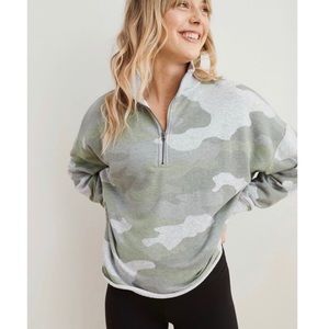 Aerie Camo Quarter Zip - cropped
